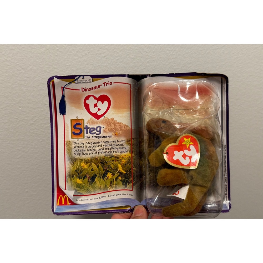 Vintage 2000 Ty McDonald's Teenie Beanie Babies Steg the Stegosaurus Sealed New‎